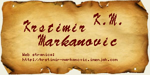 Krstimir Markanović vizit kartica